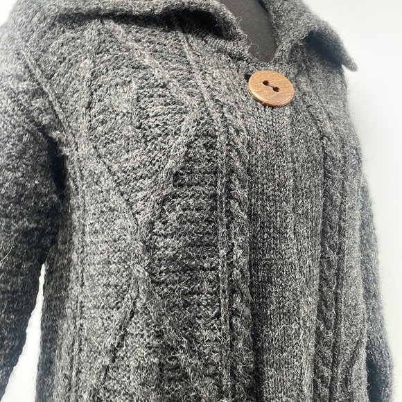 Carraig Donn cable knit cardigan made in Ireland 100% merino wool coastal sz sm - Picture 9 of 12